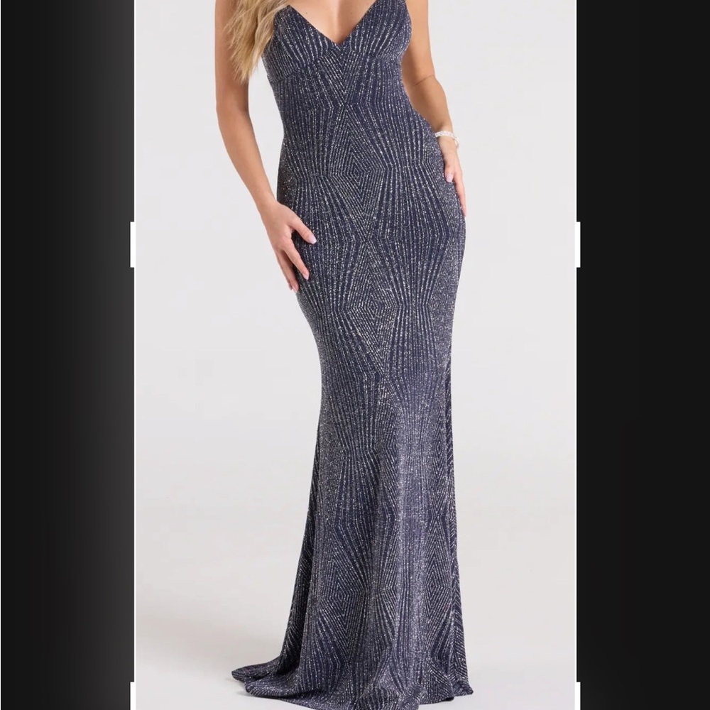 Carina Lace-Up Mermaid Glitter Formal Dress